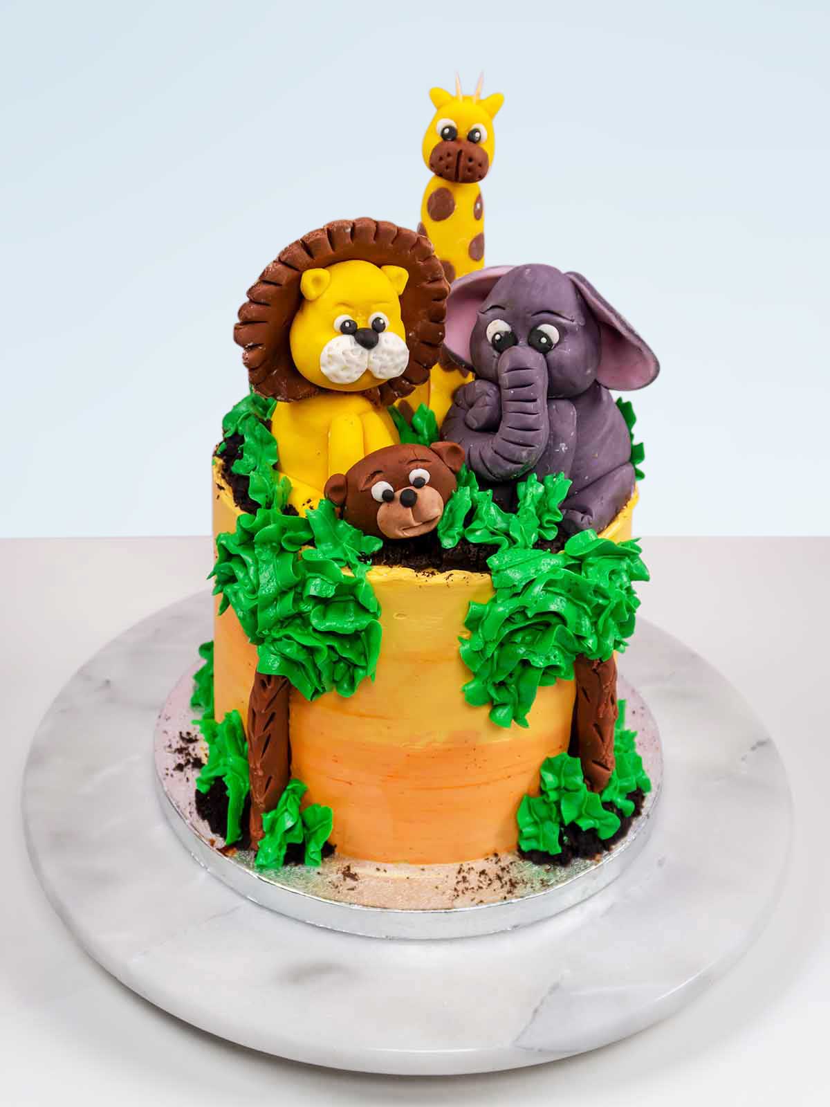 Safari Theme Animal Birthday Cake